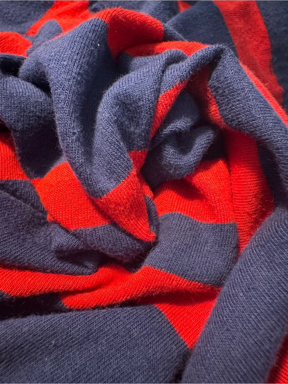 Old Navy Boys’ Red and Navy Stripe Crewneck Sweater